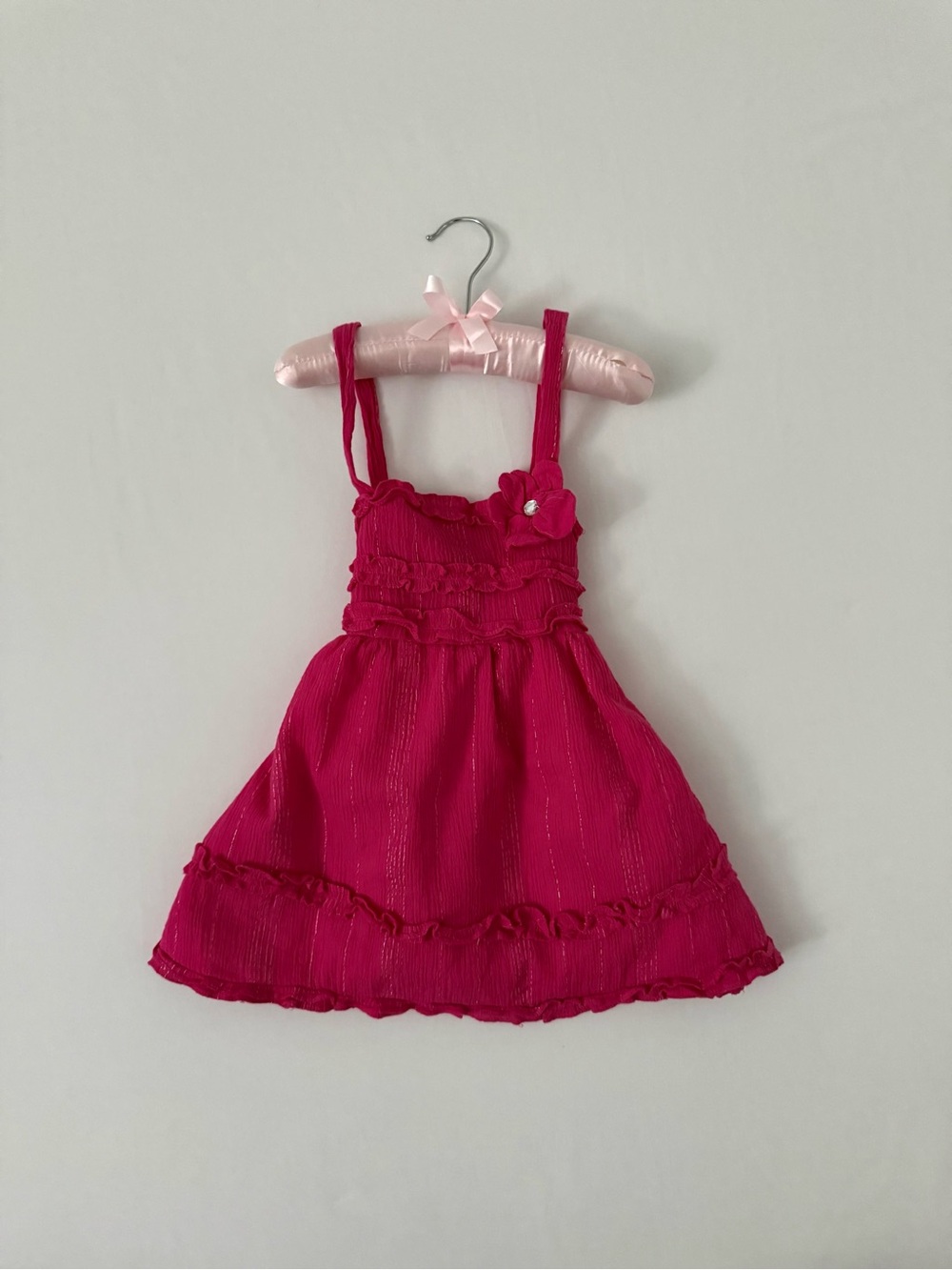 Y2K Limited Too Hot Pink Sleeveless Ruffle Dress